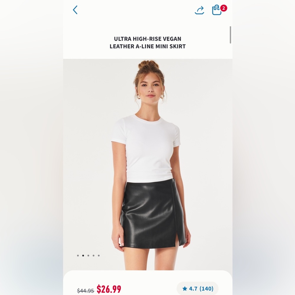 Hollister Leather Skirt
